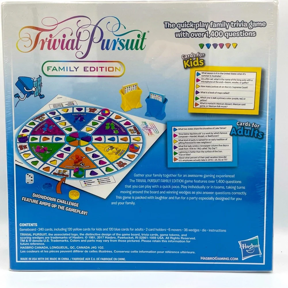 Trivial Pursuit Family Edition Board Game NIB